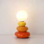 Lampada da Tavolo Tripla Zucca in Vetro e Ceramica | Design Contemporaneo con Illuminazione LED 5