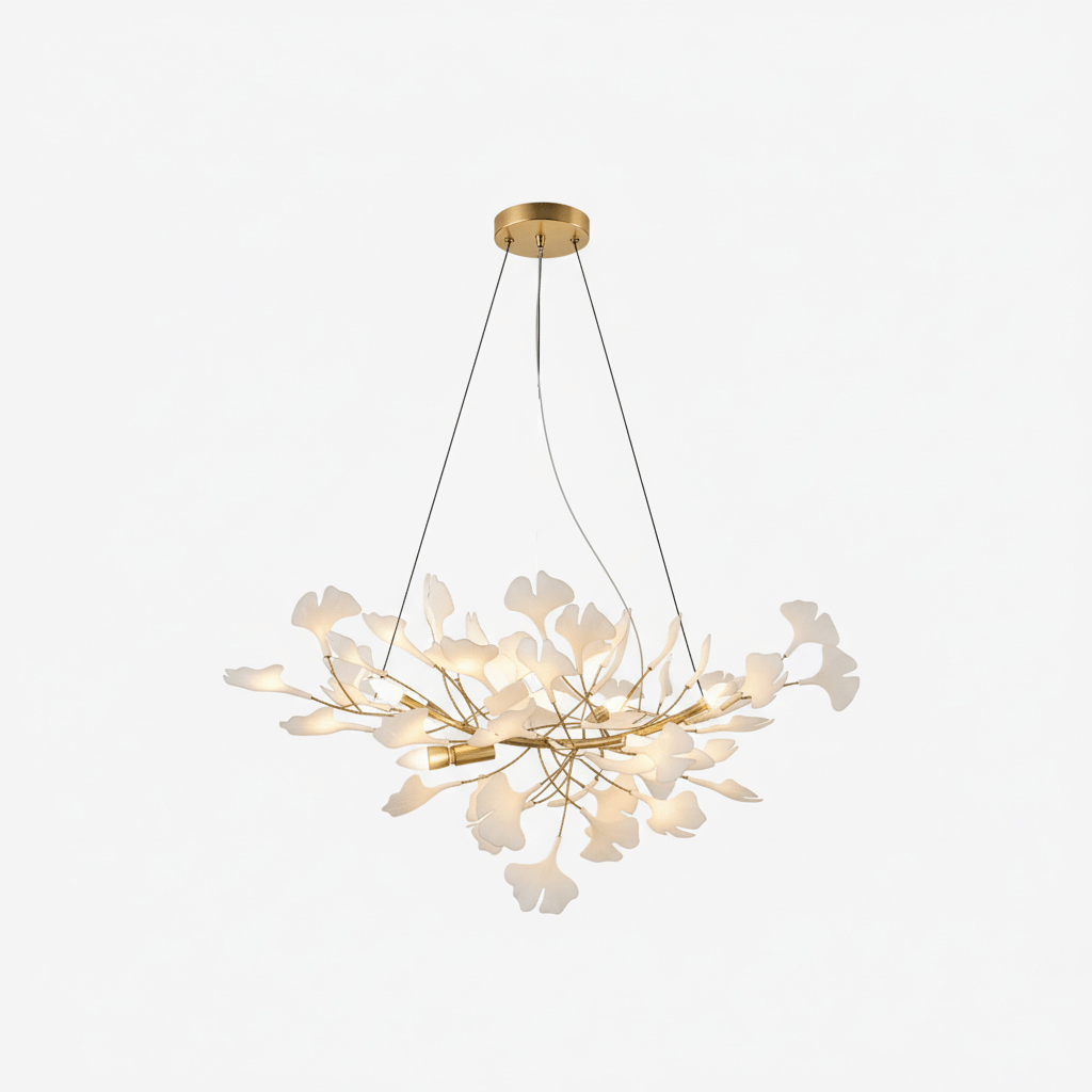 Lampadario Ginkgo B in Ceramica con Petali Decorativi | Lampadari Moderni per Atmosfere Eleganti 0