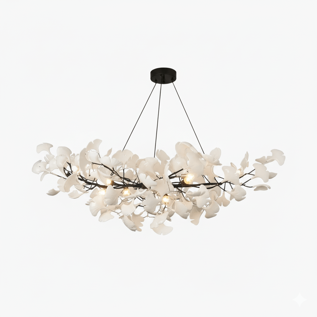 Lampadario Ginkgo B in Ceramica con Petali Decorativi | Lampadari Moderni per Atmosfere Eleganti 11