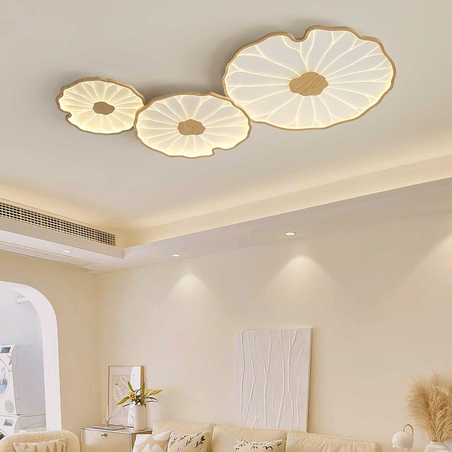 Plafoniera LED Soffitto a Forma di Foglia di Loto in Acrilico - Illuminazione Elegante e Naturale 2