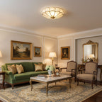 Plafoniera Soffitto in Vetro a Fiore con Finitura in Ottone | Plafoniera LED Moderna per Camera da Letto 6