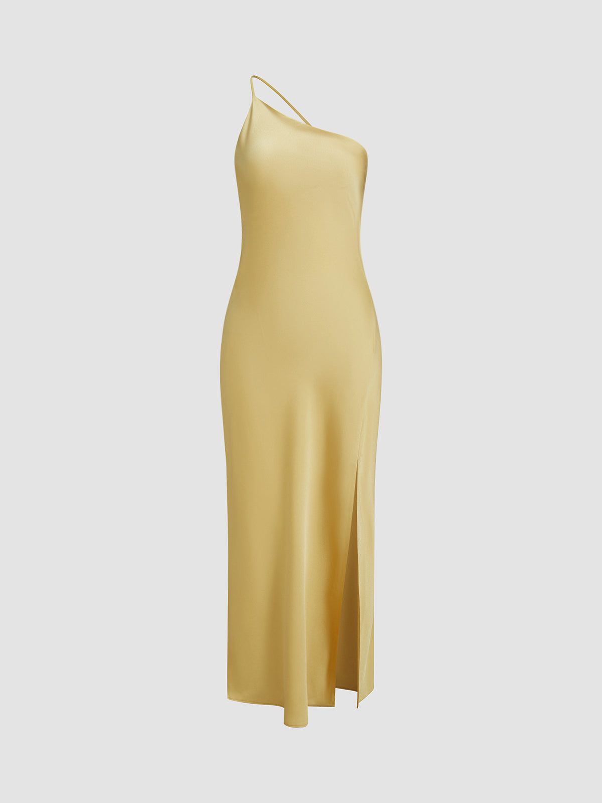 Abito midi da donna monospalla con schiena scoperta e spacco laterale, elegante per cerimonia e matrimonio - view 8