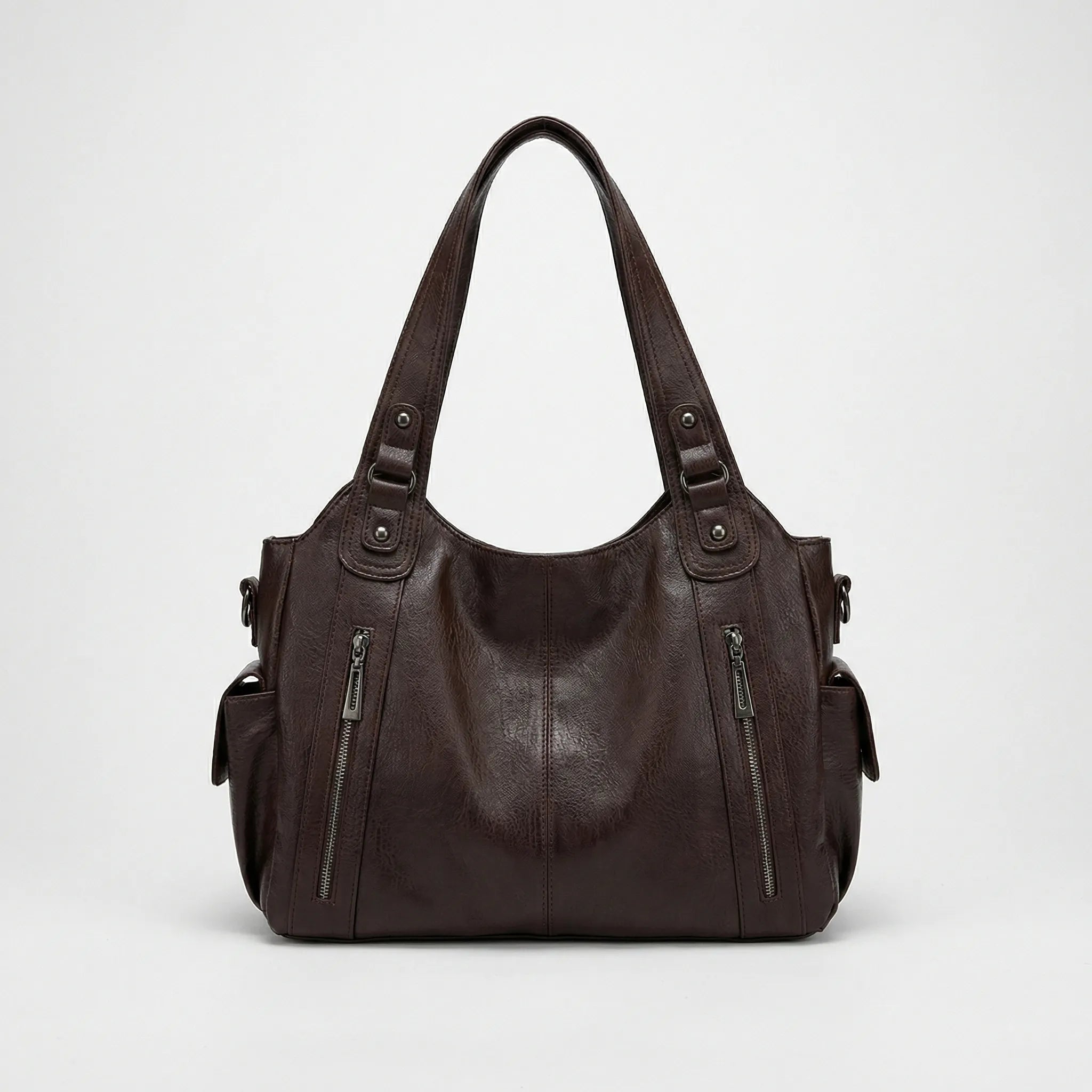 Borsa a tracolla da donna in ecopelle con tasche, borsa a spalla capiente per il lavoro - view 5