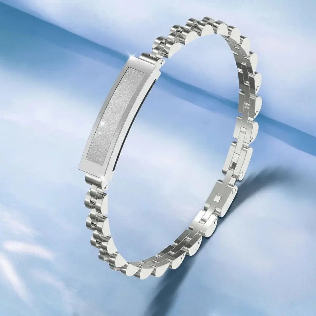 Bracciale activity tracker da donna, elegante in acciaio con contapassi - foto 5