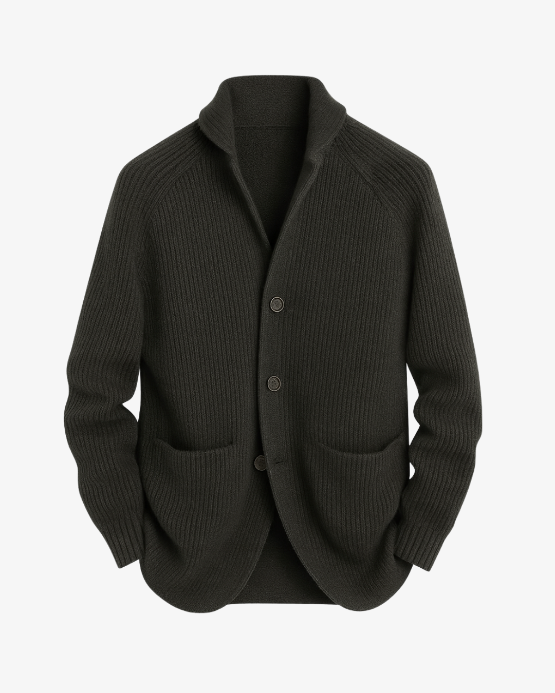 Cardigan uomo in maglia a coste con collo a scialle e bottoni, casual ed elegante - view 7