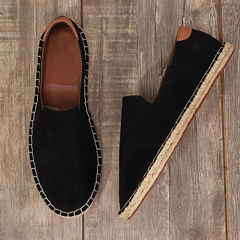 Espadrillas da uomo in tela, slip-on traspiranti fatte a mano, mocassini casual estivi - view 6