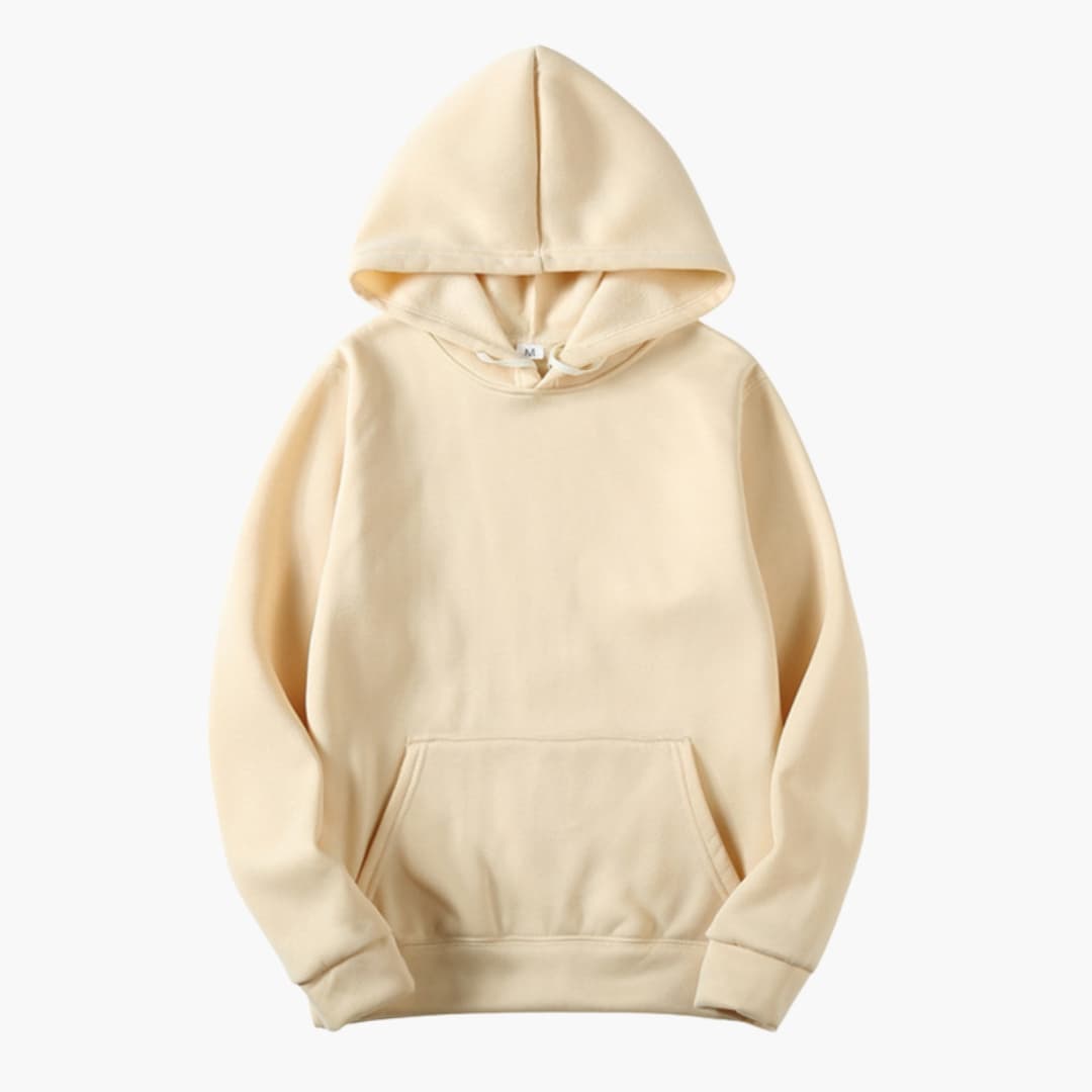 Felpa con cappuccio da uomo con coulisse regolabile e tasca a marsupio, vestibilità regolare - Beige
