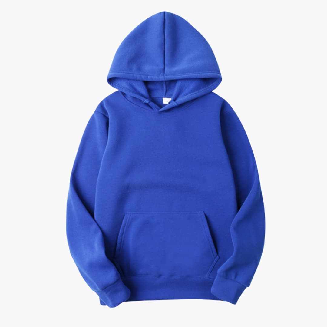 Felpa con cappuccio da uomo con coulisse regolabile e tasca a marsupio, vestibilità regolare - Blu