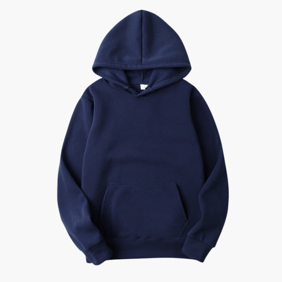 Felpa con cappuccio da uomo con coulisse regolabile e tasca a marsupio, vestibilità regolare - Blu navy