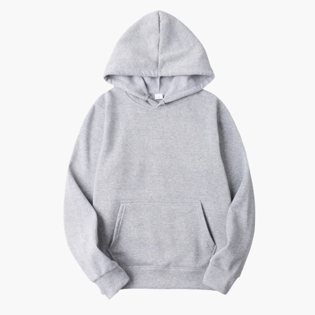 Felpa con cappuccio da uomo con coulisse regolabile e tasca a marsupio, vestibilità regolare - Grigio