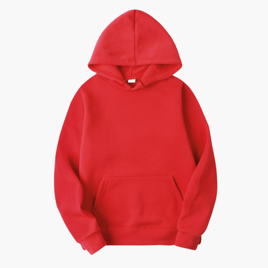 Felpa con cappuccio da uomo con coulisse regolabile e tasca a marsupio, vestibilità regolare - Rosso