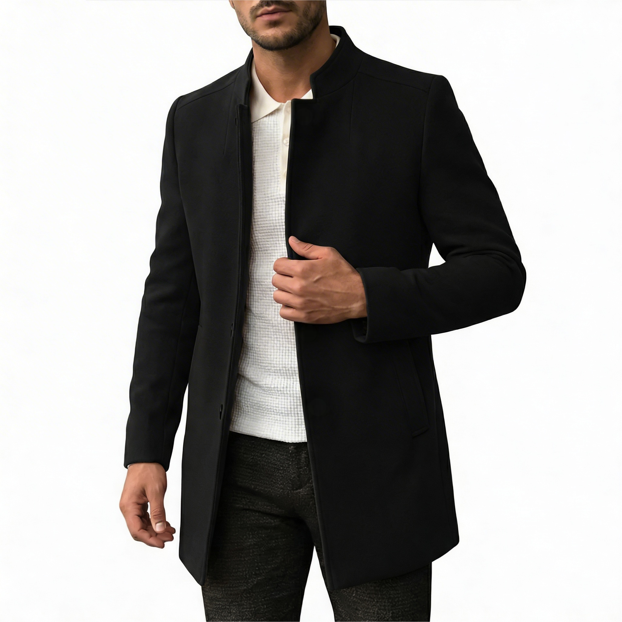 Glebronia | Vestibilità slim invernale con chiusura a bottoni nascosti