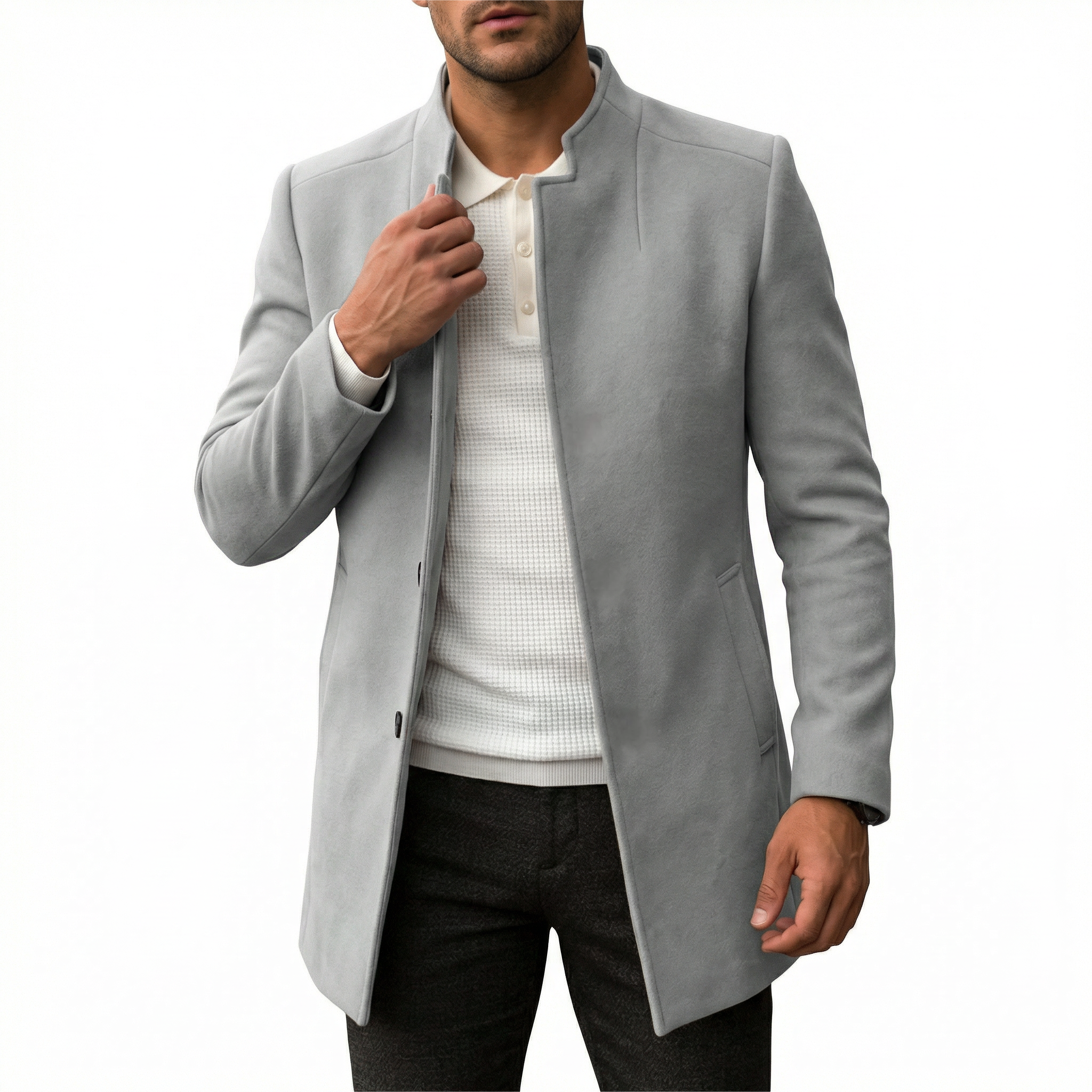 Glebronia | Vestibilità slim invernale con chiusura a bottoni nascosti