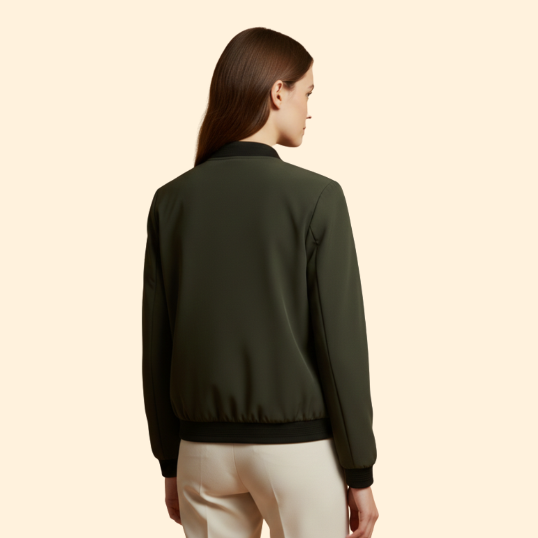 Giacca bomber da donna con zip intera, colletto a coreana e polsini a costine - view 8