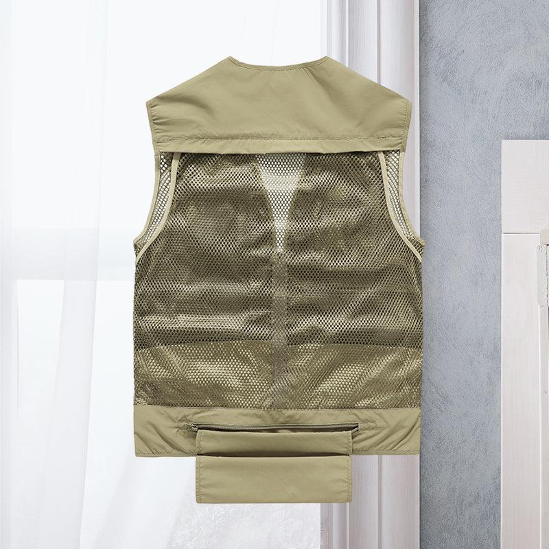 Gilet multitasche da uomo estivo in tessuto traspirante, per pesca e trekking - smanicato sportivo - view 6