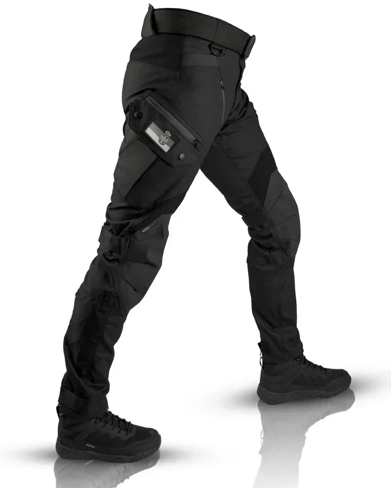 Glebronia | Pantaloni cargo da uomo con tasche laterali - Nero