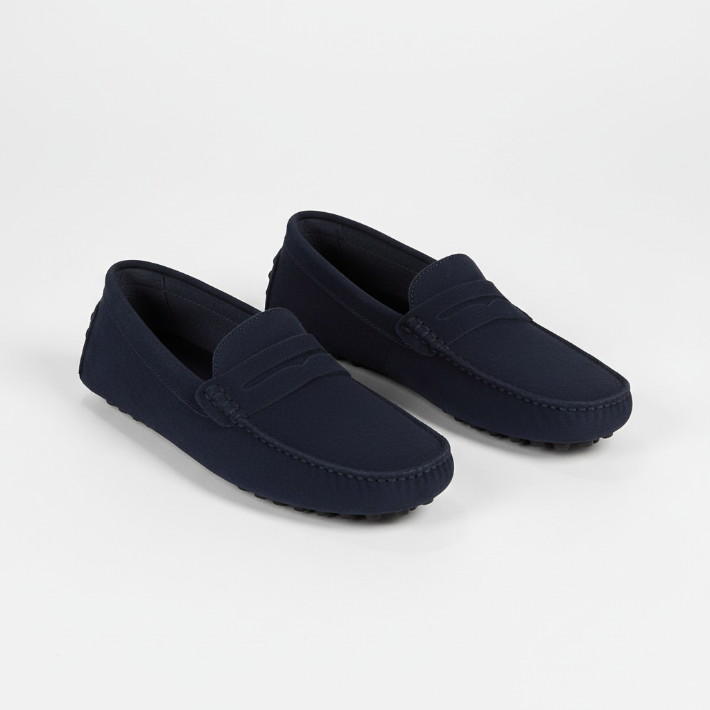 Mocassini da uomo eleganti con soletta morbida e design italiano - Blu scuro
