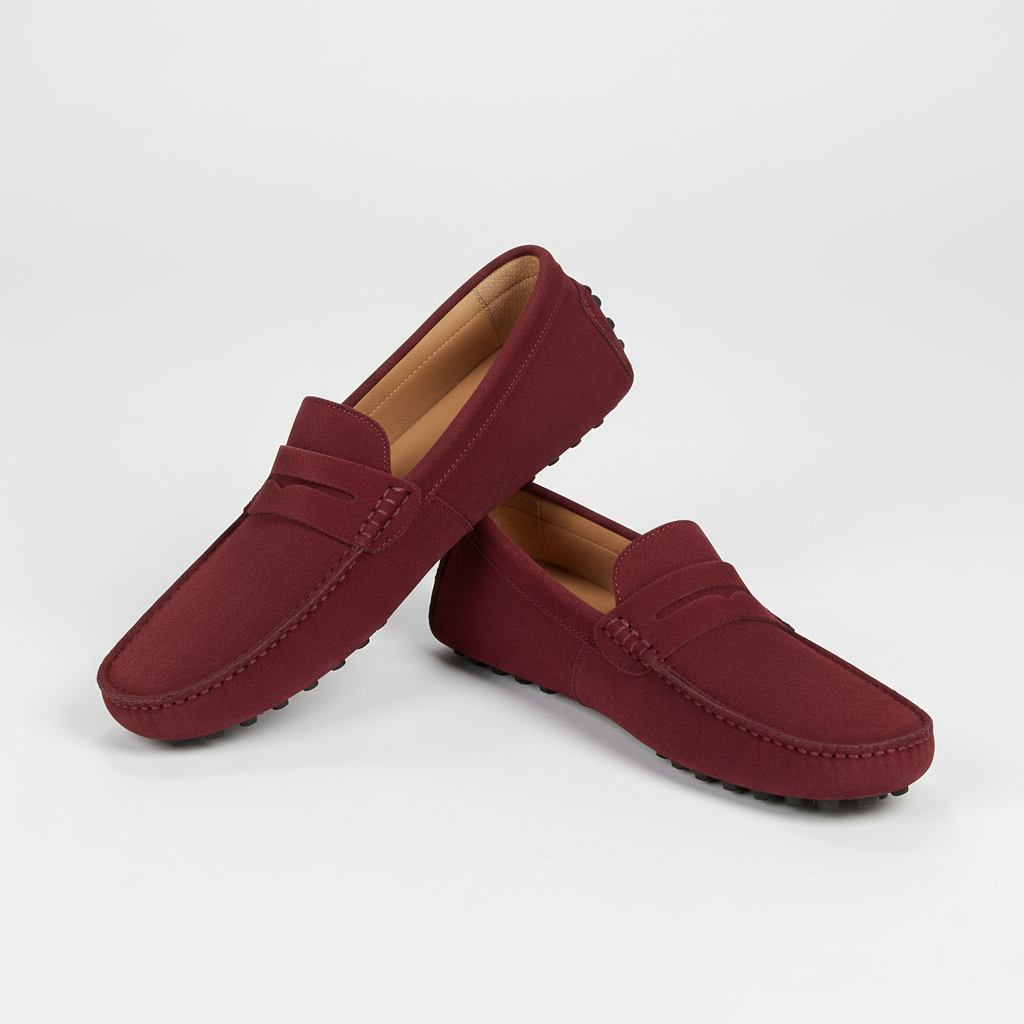 Mocassini da uomo eleganti con soletta morbida e design italiano - Rosso