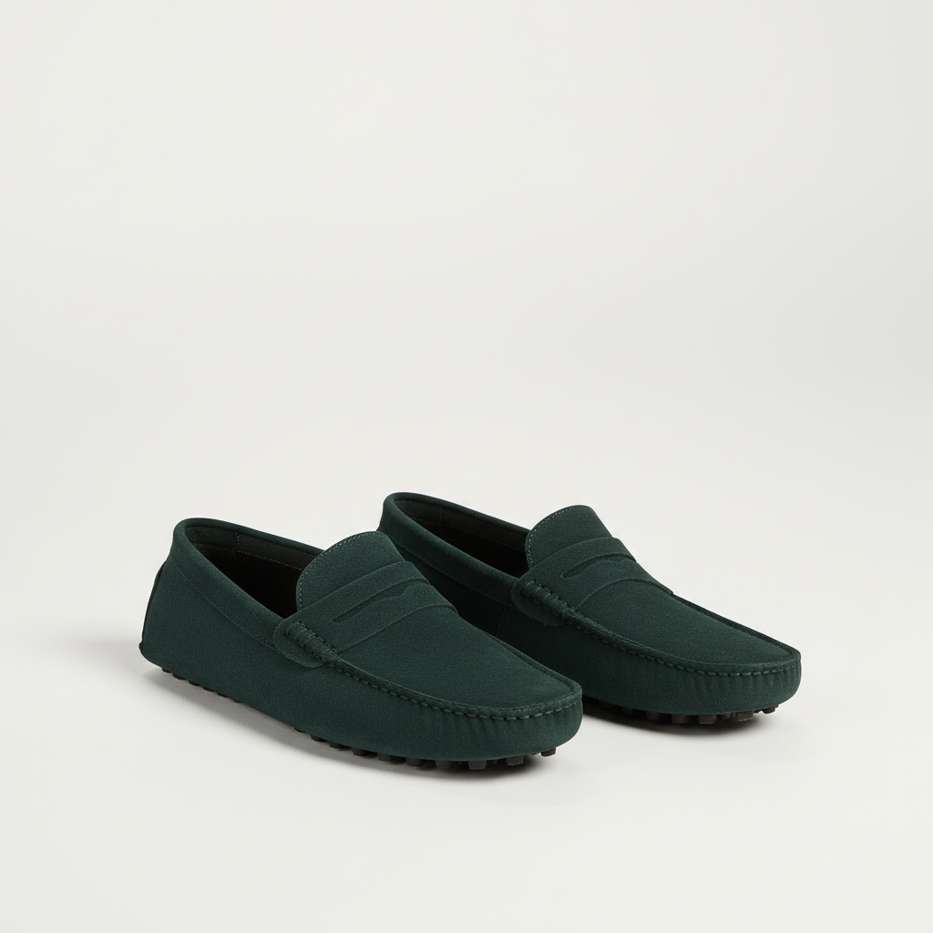 Mocassini da uomo eleganti con soletta morbida e design italiano - Verde