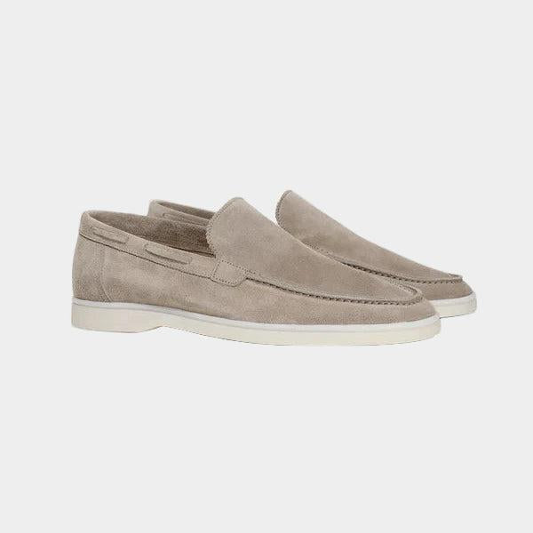 Mocassini scamosciati da uomo, slip-on eleganti per ufficio e tempo libero - Beige
