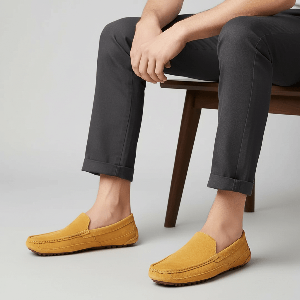 Mocassini uomo in camoscio, eleganti e comodi, per look formale e casual - view 5