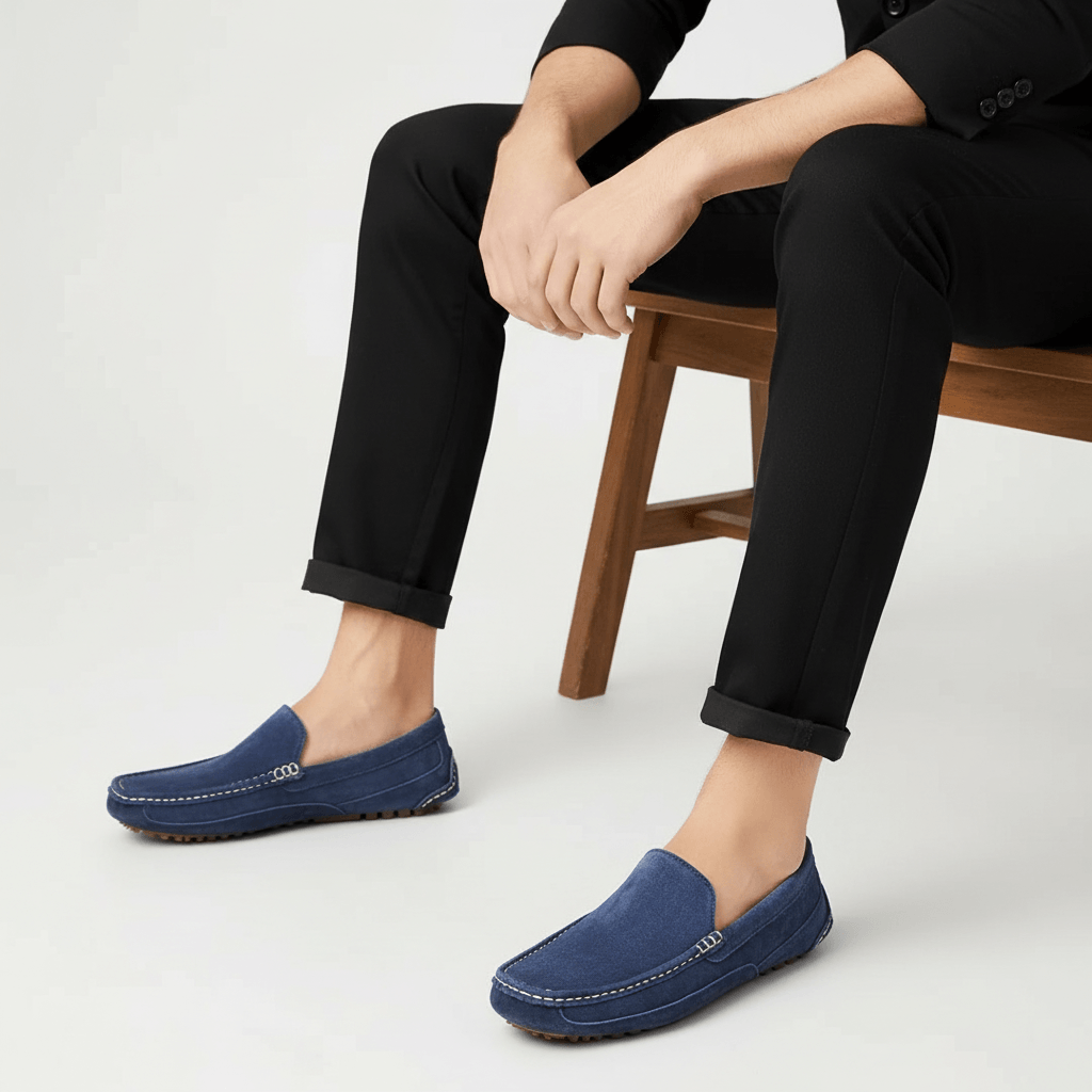 Mocassini uomo in camoscio, eleganti e comodi, per look formale e casual - view 6