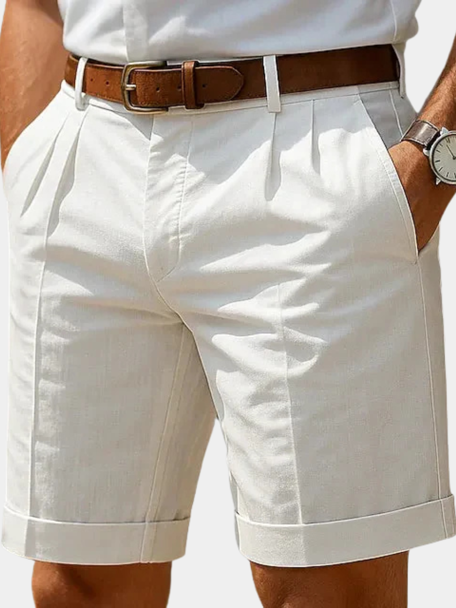 Pantaloncini eleganti con pinces da uomo, bermuda casual per l'estate - view 9