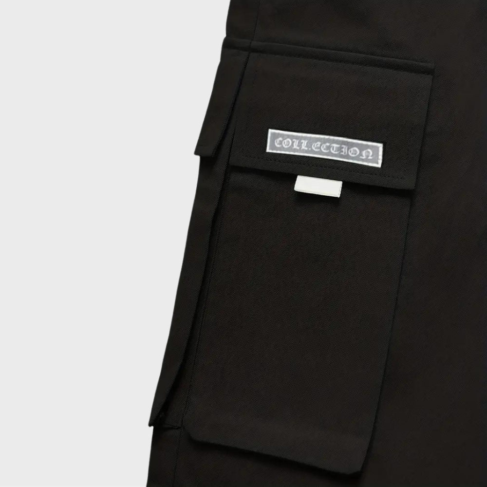 Pantaloni cargo da uomo elasticizzati con tasche laterali e coulisse in vita, sportivi e casual - view 10