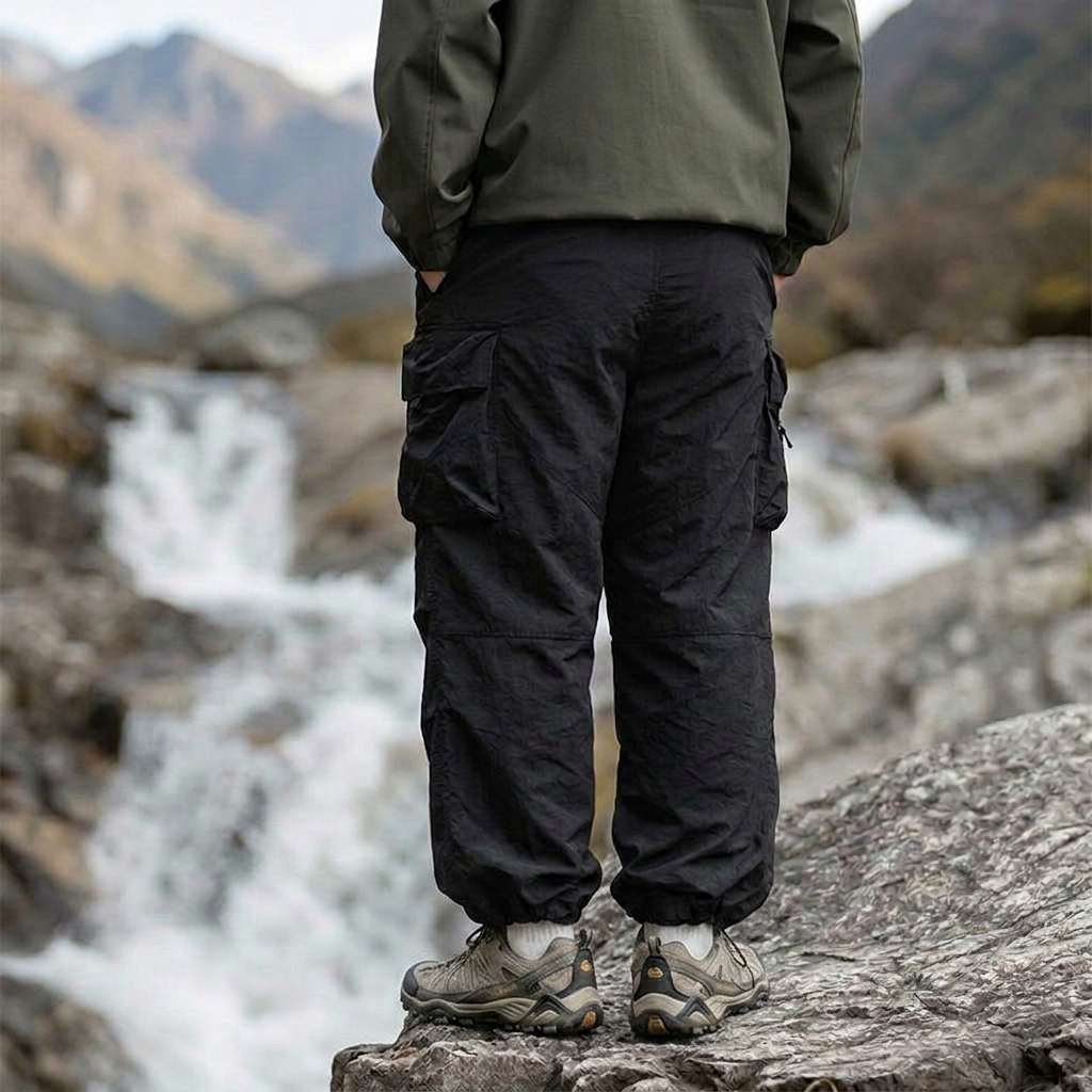 Pantaloni cargo da uomo trekking, taglio largo e tecnico, con tasche laterali, ideali per la montagna - view 5