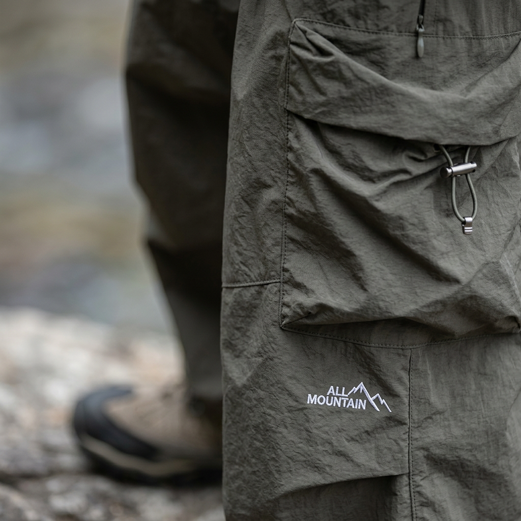 Pantaloni cargo da uomo trekking, taglio largo e tecnico, con tasche laterali, ideali per la montagna - view 6