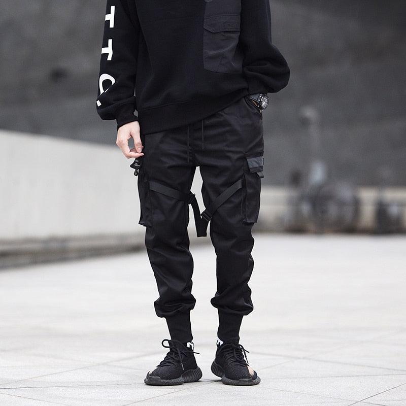 Pantaloni cargo jogger da uomo con tasche laterali, elastico alla caviglia e cinturini regolabili - view 4