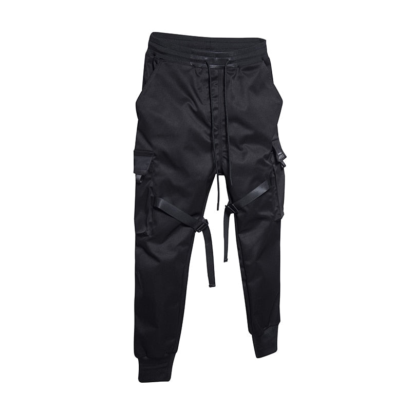 Pantaloni cargo jogger da uomo con tasche laterali, elastico alla caviglia e cinturini regolabili - view 7