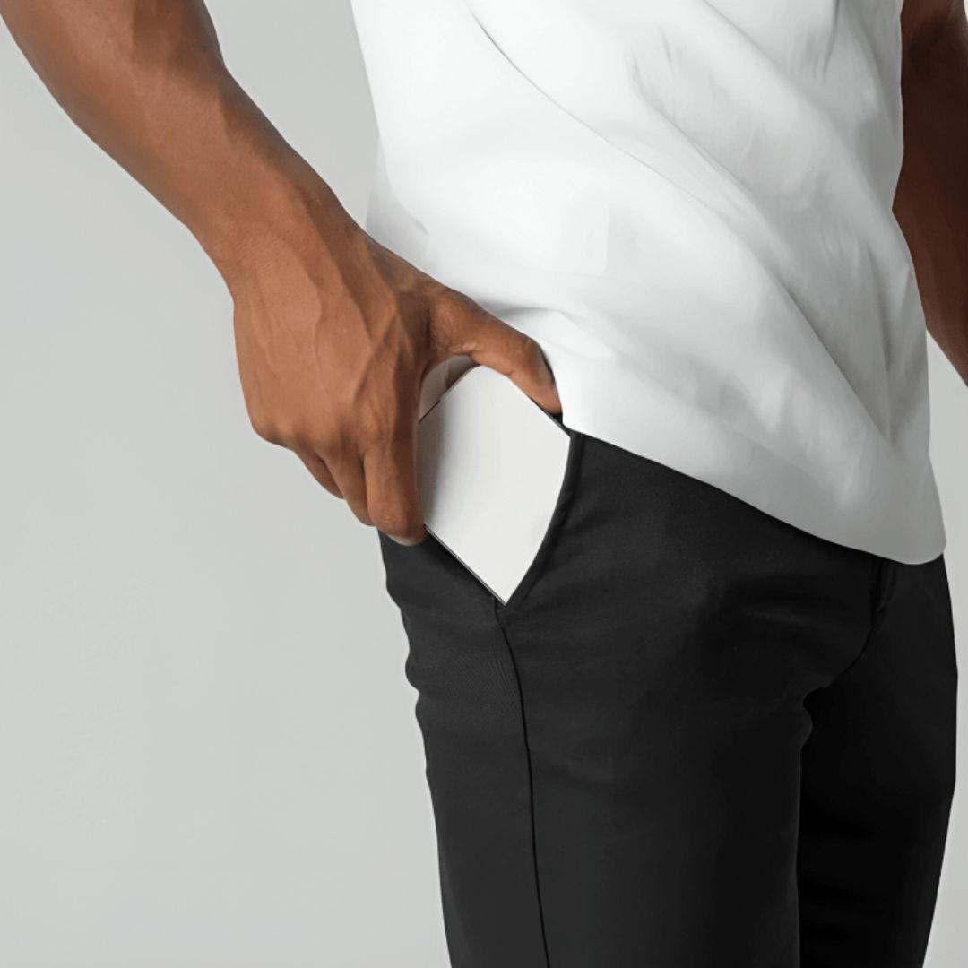 Pantaloni chino da uomo elasticizzati, slim fit, traspiranti e comodi - view 6