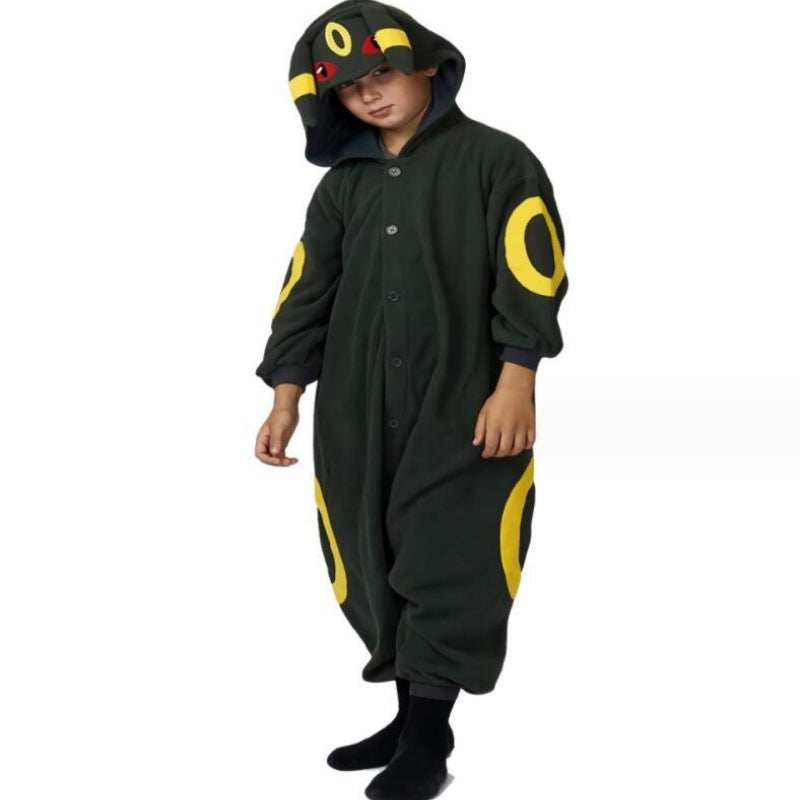 Pigiama intero in pile unisex con cappuccio, morbida tuta kigurumi con animali per tutta la famiglia - view 10