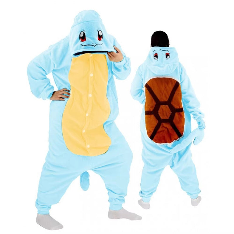 Pigiama intero in pile unisex con cappuccio, morbida tuta kigurumi con animali per tutta la famiglia - view 16