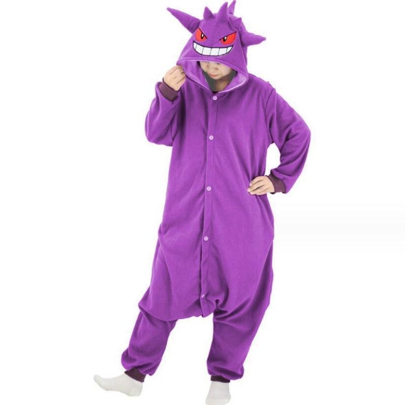 Pigiama intero in pile unisex con cappuccio, morbida tuta kigurumi con animali per tutta la famiglia - view 2