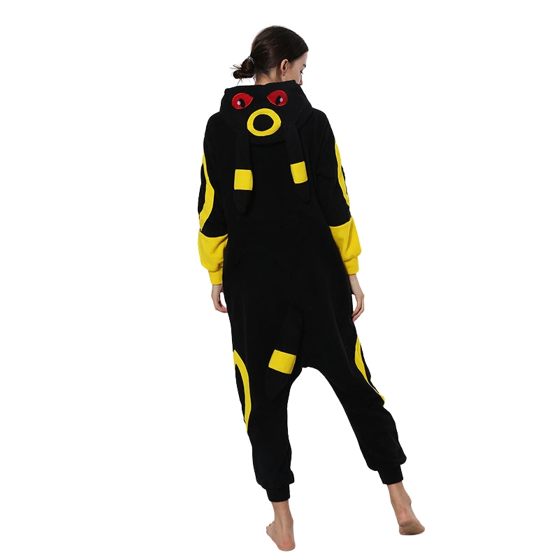 Pigiama intero in pile unisex con cappuccio, morbida tuta kigurumi con animali per tutta la famiglia - view 8