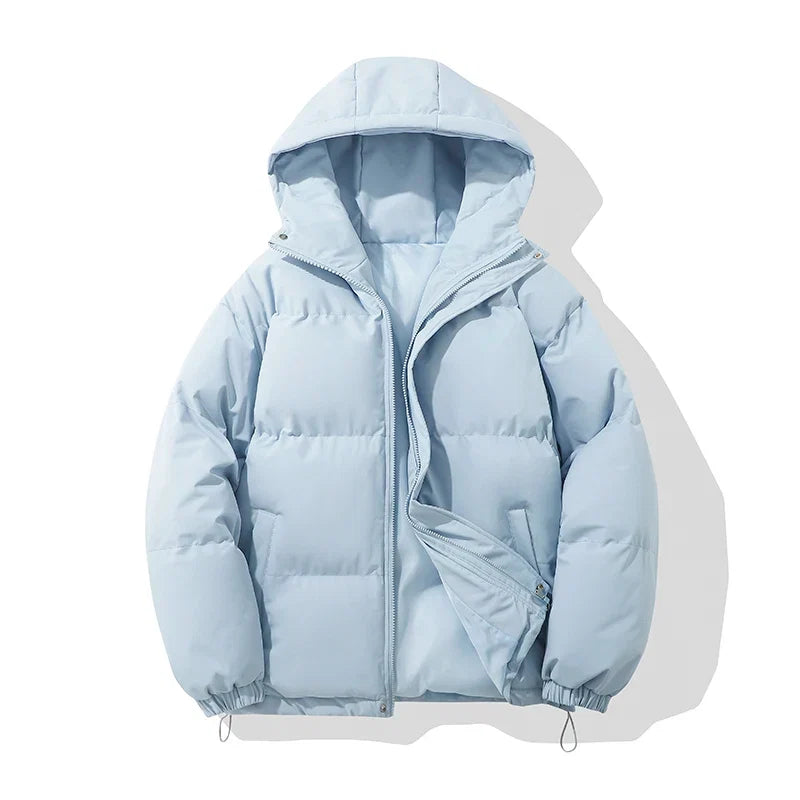 Piumino con cappuccio unisex in misto cotone, giubbotto imbottito invernale - view 15