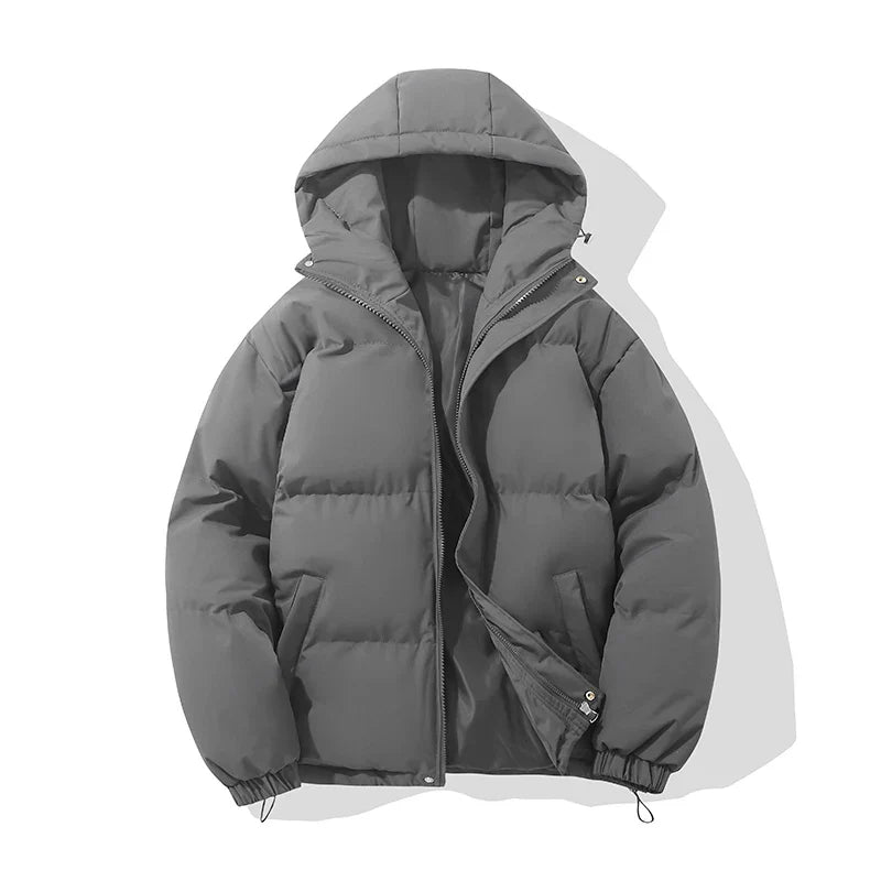 Piumino con cappuccio unisex in misto cotone, giubbotto imbottito invernale - view 18