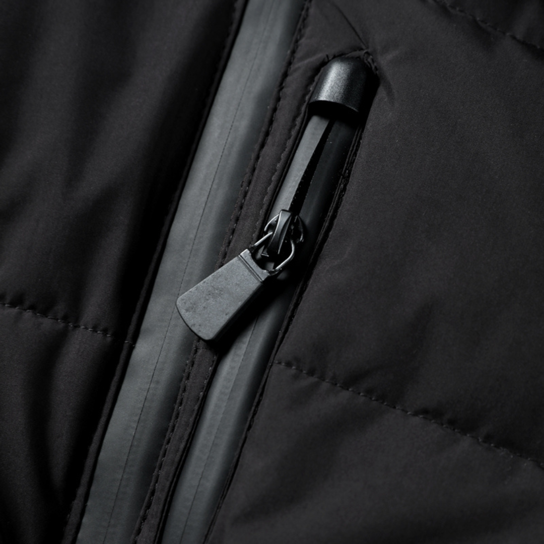 Piumino da donna con cintura e cappuccio, trapuntato e caldo - giacca invernale con tasche con zip - view 3