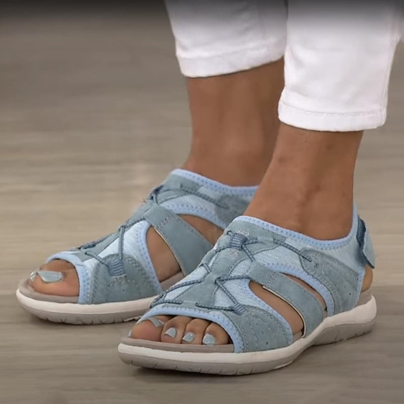 Sandali donna estivi e sportivi con chiusura a strappo, comodi e leggeri - view 9