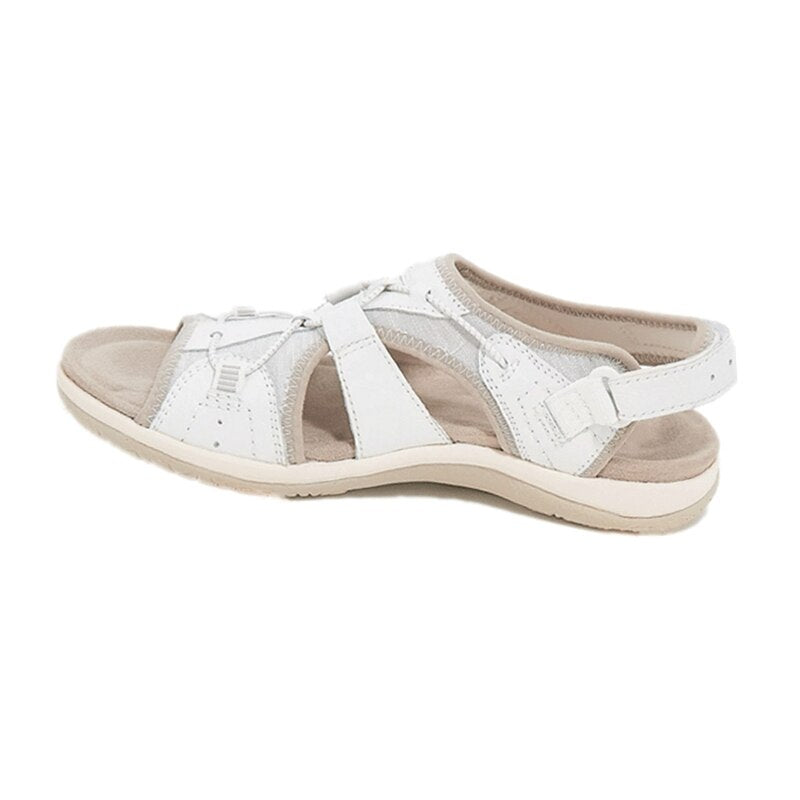 Sandali donna estivi e sportivi con chiusura a strappo, comodi e leggeri - Bianco