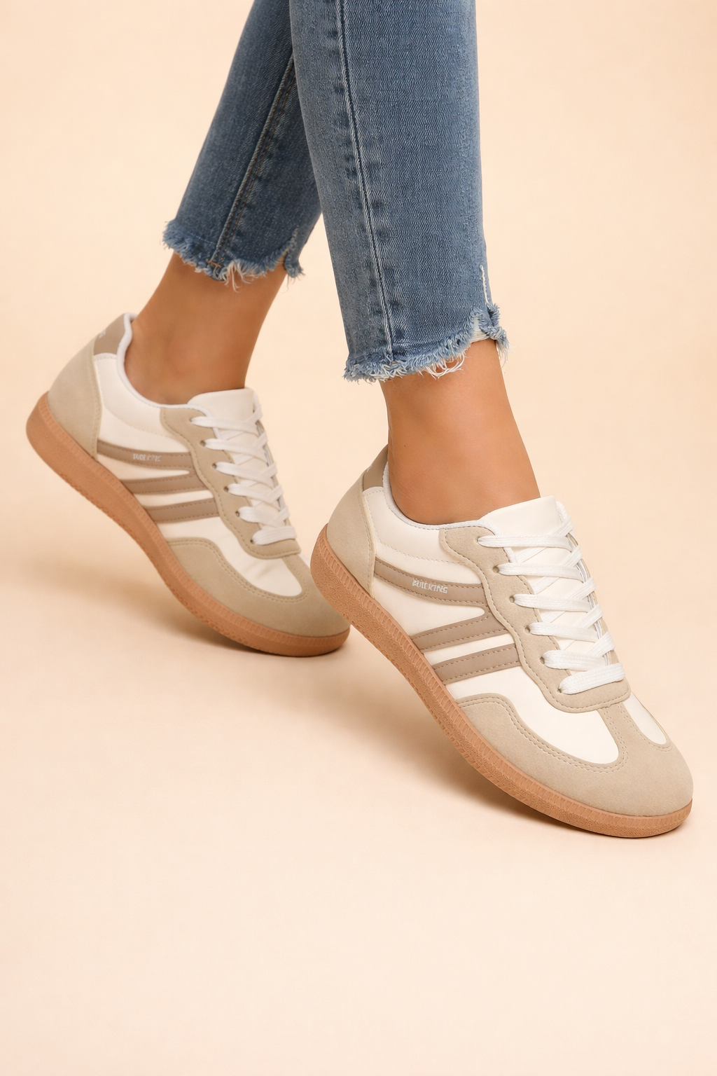 Sneakers donna comode e casual, scarpe da ginnastica leggere per primavera ed estate - Beige