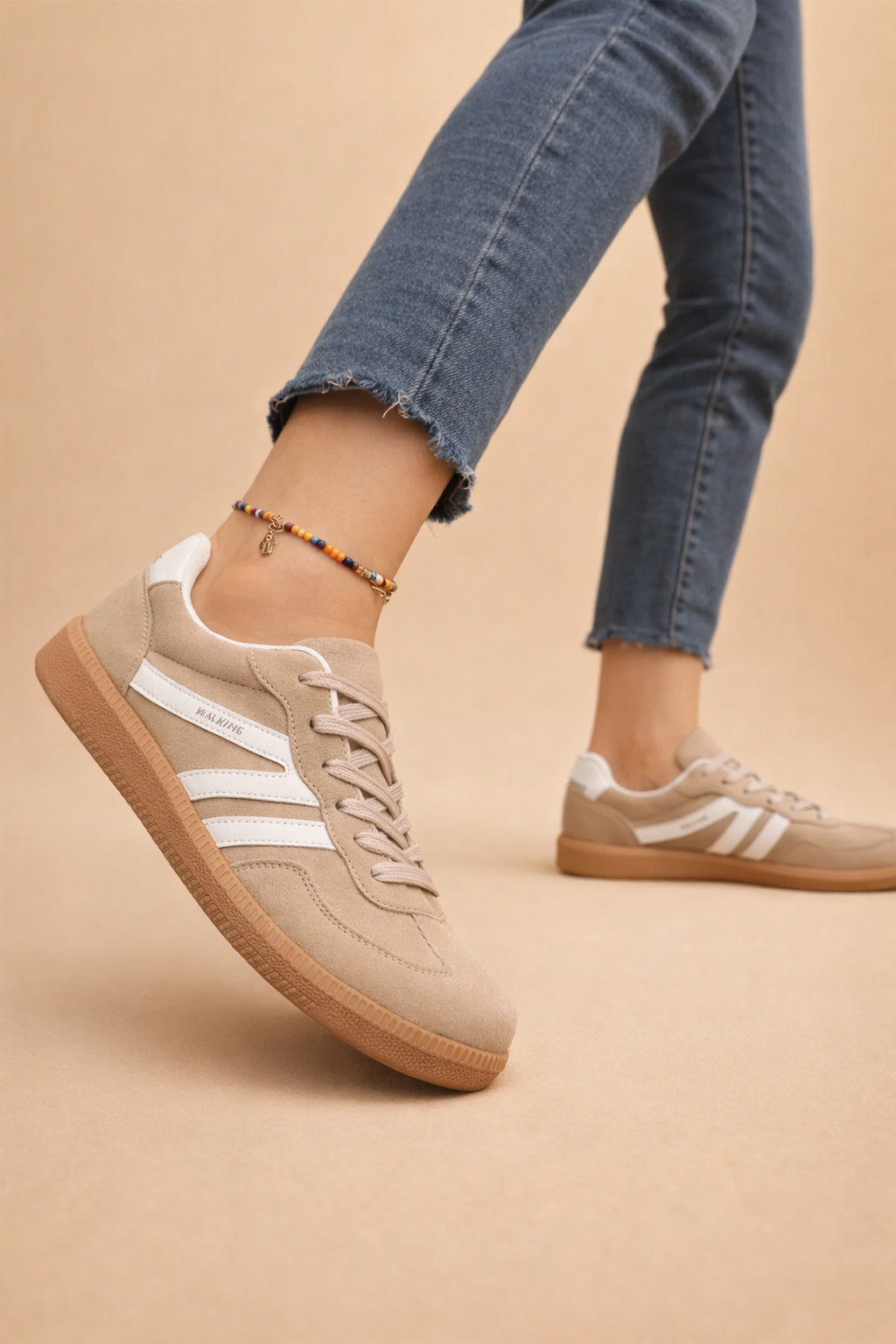 Sneakers donna comode e casual, scarpe da ginnastica leggere per primavera ed estate - Kaki