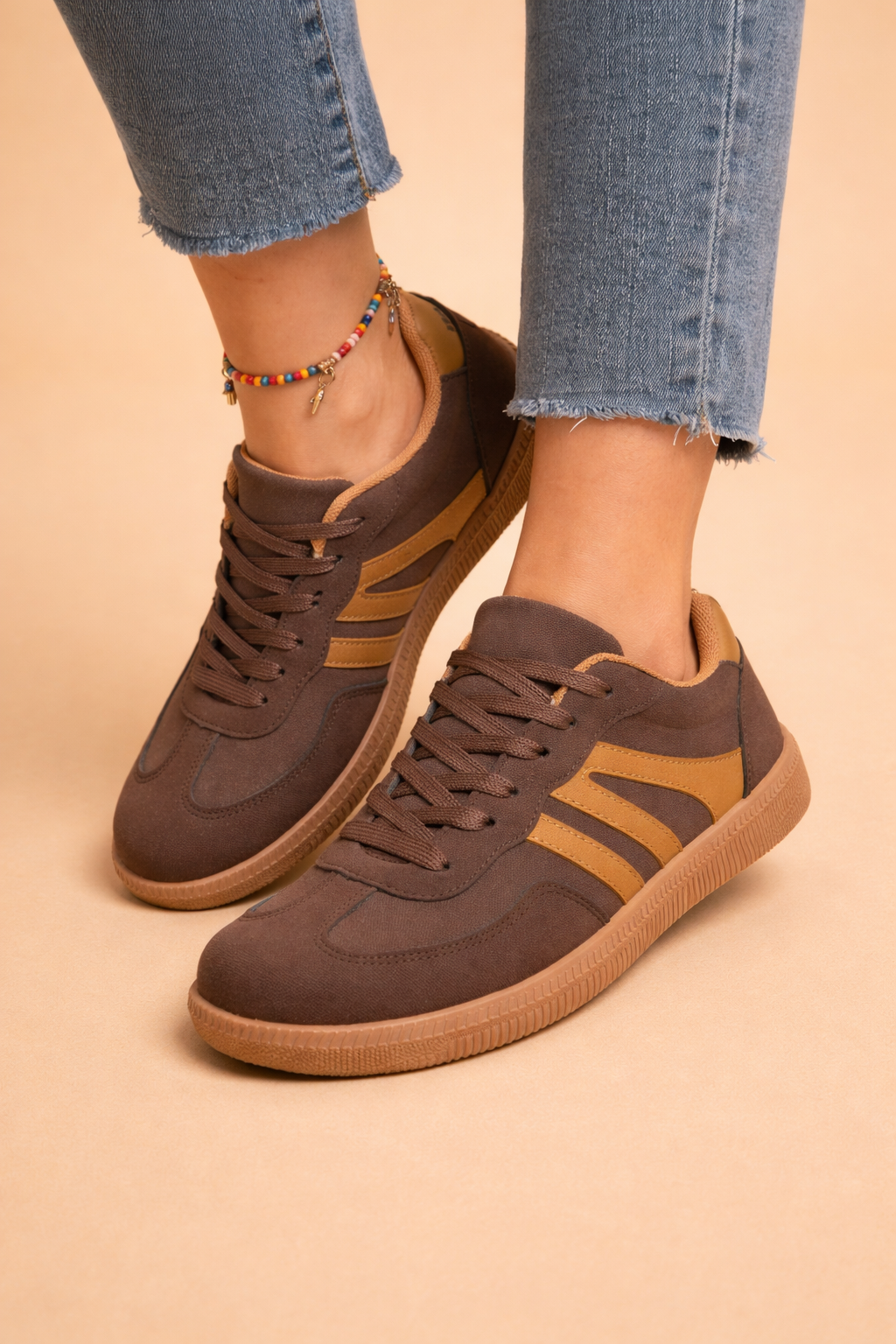 Sneakers donna comode e casual, scarpe da ginnastica leggere per primavera ed estate - Marrone