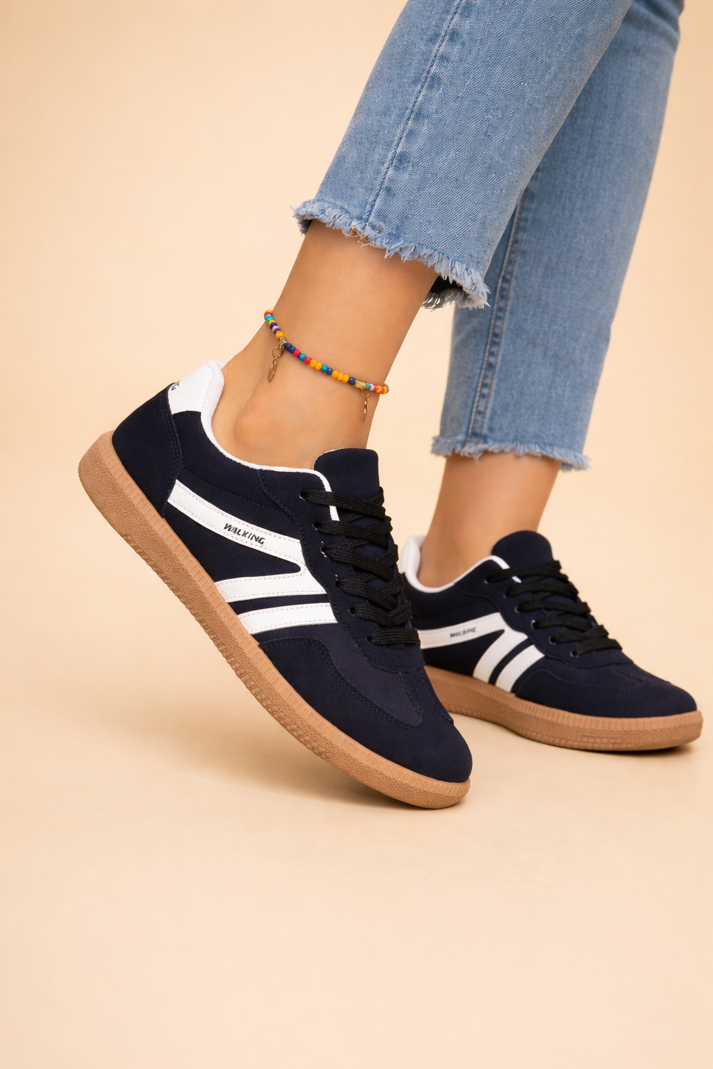Sneakers donna comode e casual, scarpe da ginnastica leggere per primavera ed estate - Nero