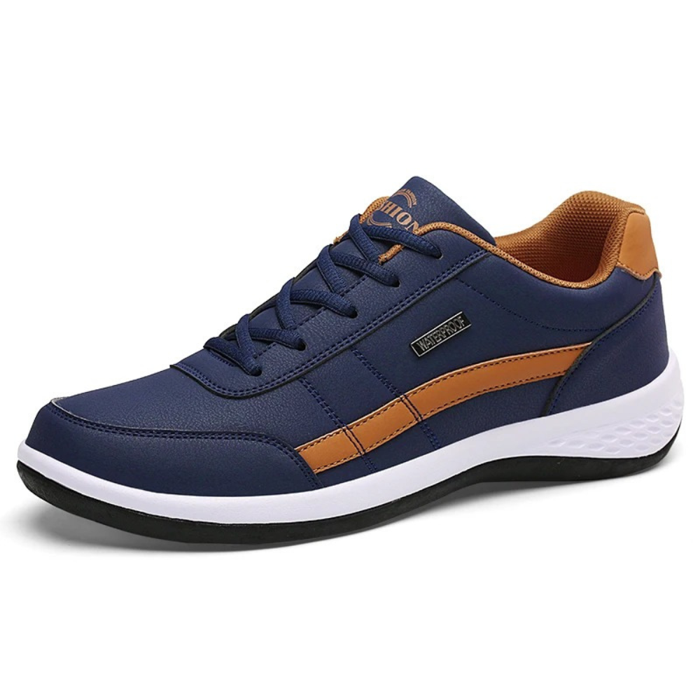 Sneakers in pelle da uomo con lacci, casual e comode per tutti i giorni - Blu