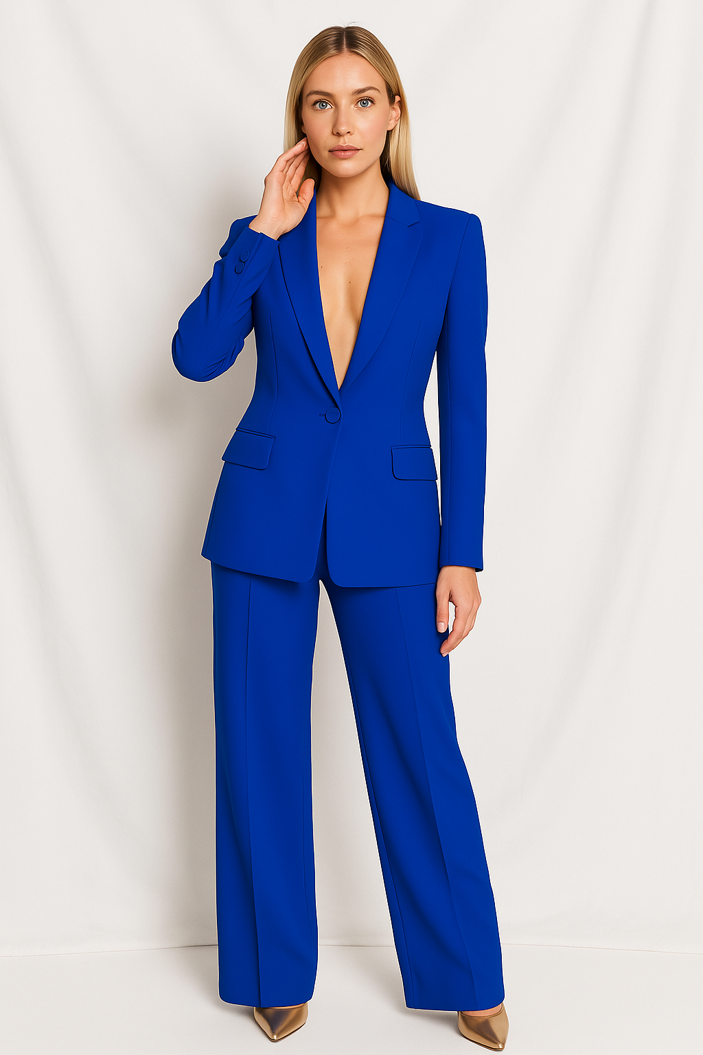 Tailleur donna elegante con giacca e pantalone, per cerimonia, laurea e ufficio - completo donna - foto 8