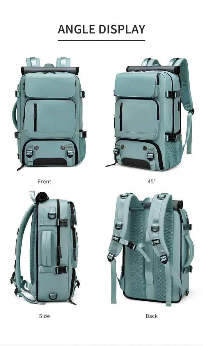 Zaino da viaggio capiente con porta pc e scomparto scarpe, per aereo e trekking - view 13