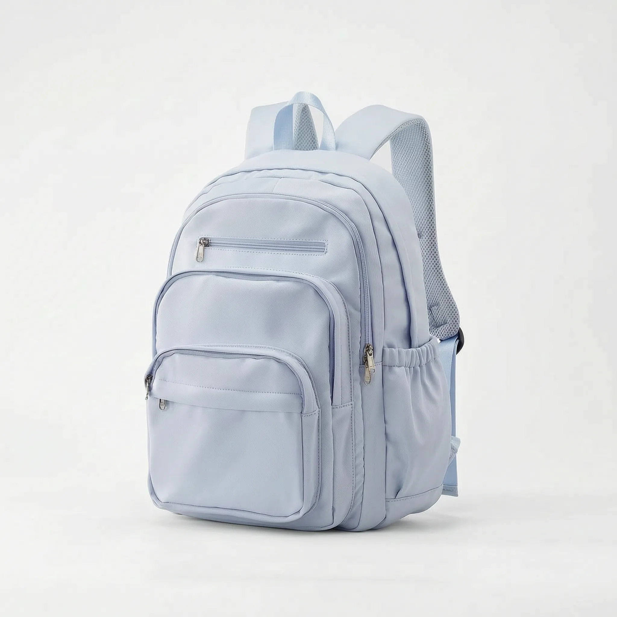 Zaino multitasche con scomparto porta pc, capiente per scuola, università e viaggio - Azzurro Latte